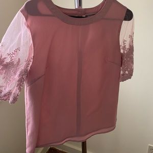 Pink blouse with lace